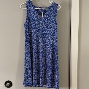 Chic Blue Floral Midi Dress